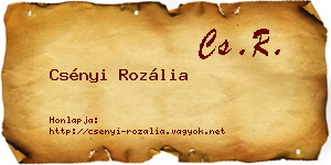 Csényi Rozália névjegykártya